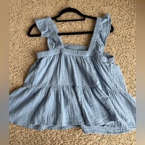 SO Light Blue Gathered Top